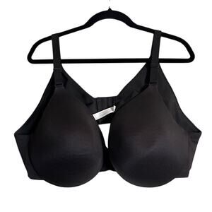Cacique Lane Bryant 48C Black Backsmoother Lightly Lined Bra Great Condition